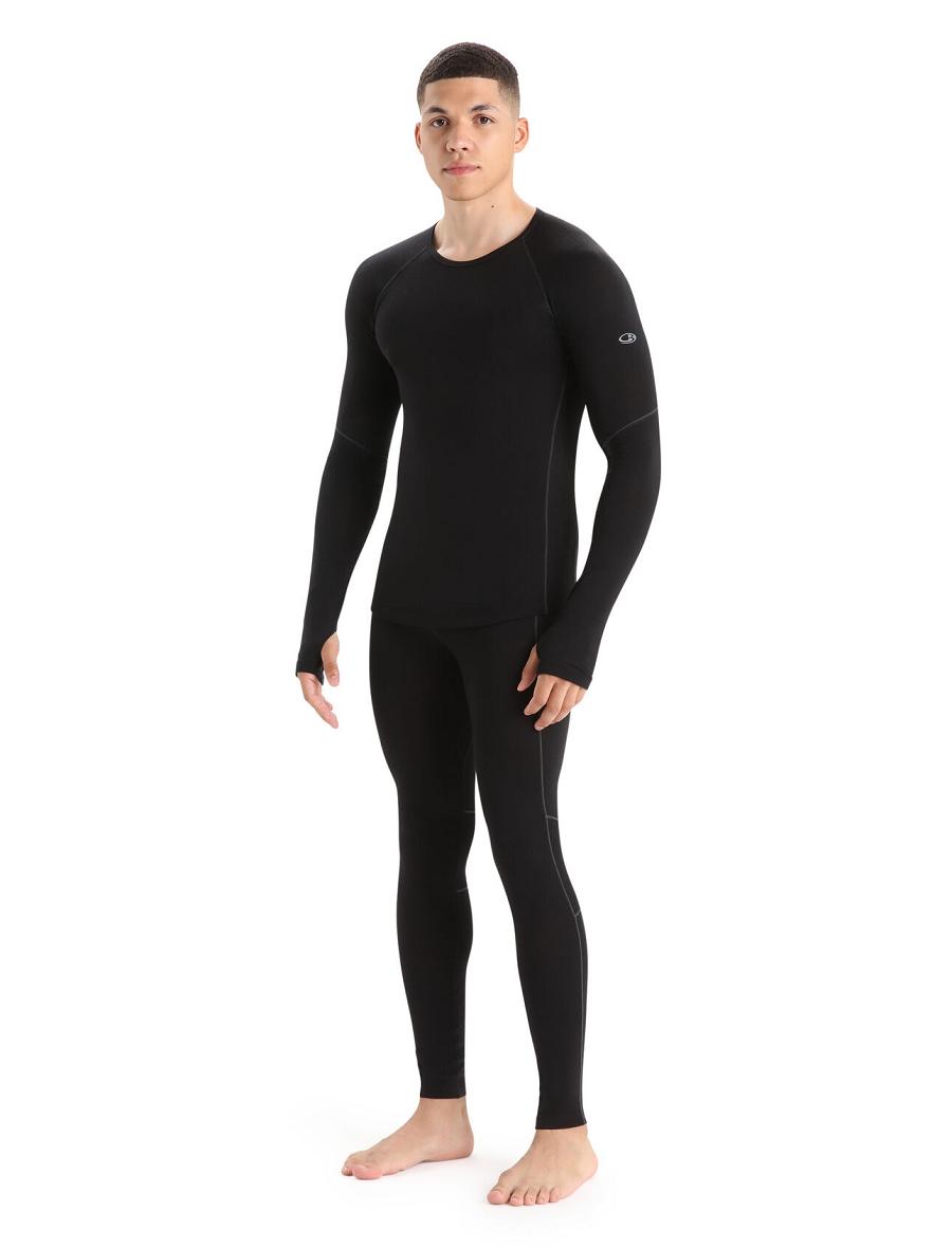 Men's Icebreaker BodyfitZone™ Merino 150 Zone Thermal Leggings Base Layers Black | CA 1548WNBY